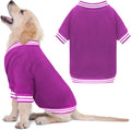 Dog Sweater Brushed Fleece Pet Clothes Baseball Jacket Soft Warm Pet Sweater Dog Sweaters for Small/Medium Dogs Boy Girl(Purple-S/M)