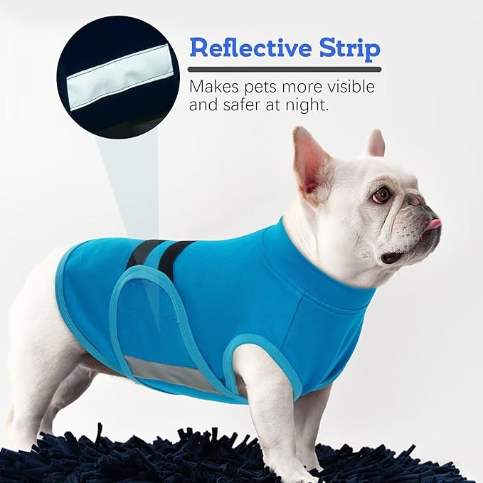 MIGOHI Dog Anxiety Relief Coat,Comfort Anxiety Vest for Dogs,Adjustable Dog Anxiety Calming Wrap for Fireworks,Thunderstorm,Travel,Separation,Anxiety Jacket for Large Dogs,L,Blue
