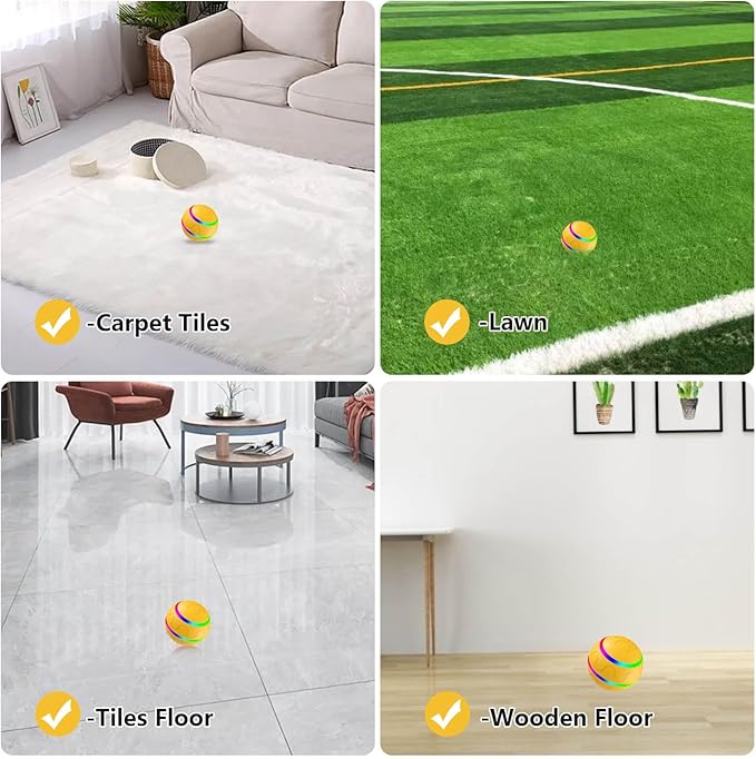 Interactive Dog Ball Toy, Smart Tennis Pets Chew Toys, Electric Launcher Durable Automatic Rolling Balls for Dogs, Cat, Bouncing Busy Ball for Small&Large Pet (Yellow Automatic)