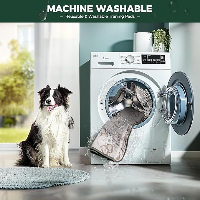 FXW Washable Pee Pads for Dogs, Puppy Pads with Super Absorbent, Specifically Designed for FXW Rollick/Homeplus 32/40/45inch 8 Panels Dog Playpen, 34" Octagon, Khaki, 1 Pack