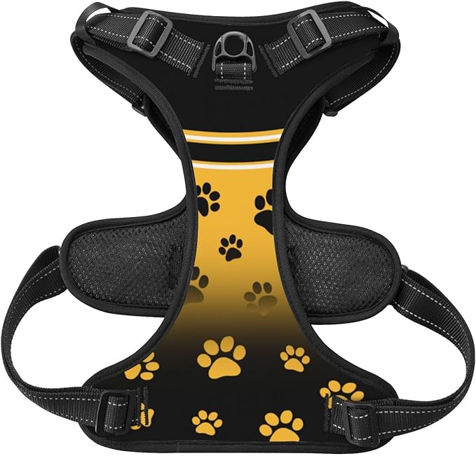 Custom Pittsburgh Dog Harness with Reflective Stripes Personalized Name and Number Dog Vest Harness with Pet Traction Rope for Small Medium Large Dog