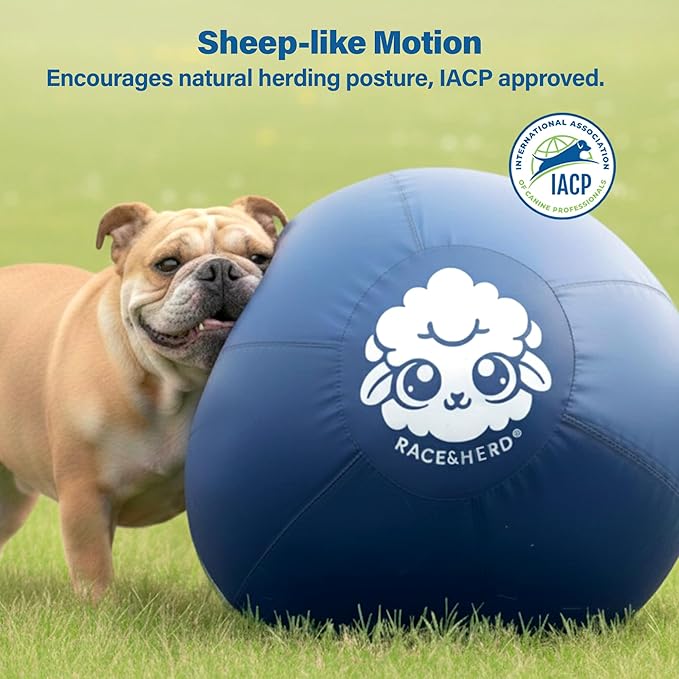 Race&Herd 30" Original XXL Herding Ball for Dogs - Giant Herding Dog Ball Australian Shepherds, Herding Toys, Dog Training Toy for Large Breeds, Dog Toy for Outdoor Play (Large Dogs/Horses, Yellow)