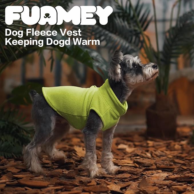 FUAMEY Dog Fleece Vest for Large Dogs,Warm Stretchy Dog Sweatshirts Pullover with Leash Hole Dogs Sweater Soft Pet Turtleneck Cozy Pet Vest Lightweight Sleeveless Green XL