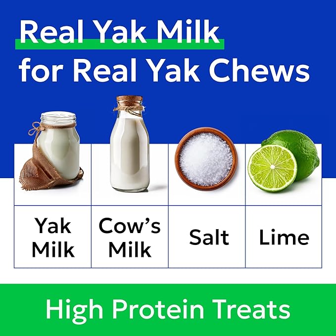 BARK&SPARK Yak Cheese Himalayan Dog Chews - 100% Natural & Long Lasting Dog Treats, Yak Milk Chews for Small, Medium & Large Dogs, Lactose & Gluten Free Dental Sticks, Healthy & Safe (4 Medium Chews)
