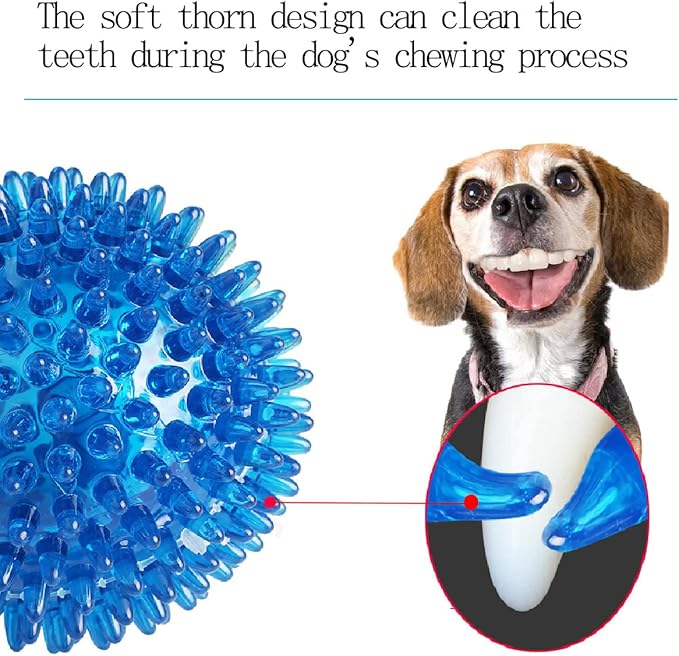 Dog Balls Pet Toys for Small Medium Dogs Clean Teeth and Training Squeaky Balls(3 Pack)