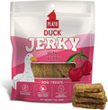 PLATO Pet Treats Jerky Dog Treats - Air-Dried Jerky for Dogs - Delicious, Real Meat Dog Treats - Grain Free - Supports Healthy Digestion - Duck Jerky with Cherry 7oz