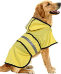 Dog Raincoat Jacket Adjustable Hooded Poncho Lightweight Waterproof Clothes with Strip Reflective Pet Rain Coat for Small to X-Large Dogs