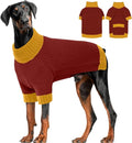 Dog Sweaters for Large Dogs XXXL, Warm Dog Sweater with Harness Hole, Christmas Pullover Sweaters for Dogs Boy Girl, Winter Turtleneck Pet Jumper for Doberman, Great Dane, Burgundy 4XL