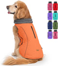 EMUST Dog Jackets for Winter, Cold Weather Coats for Dogs, Soft Winter Jackets for Medium Large Dogs, Orange, L