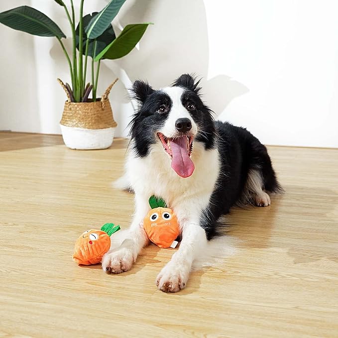 MewaJump Squeaky Easter Dog Toys with Ball, 3-in-1 Plush Cute Dog Toy, Dog Chew Toy with 3 Layers, Dogs Puzzle Pet Toy for Teeth Cleaning, Puppy Enrichment Toys for Small and Medium Breed
