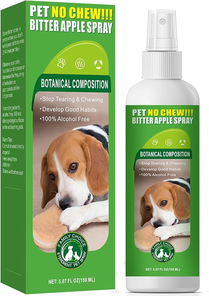vyaji 5.07 Oz Bitter Apple Spray for Dogs to Stop Chewing - Natural Ingredients No Chew Spray for Dogs - Bitter Sprays for Dog - Alcohol-Free & Cruelty-Free - Safeguard Beloved Furniture, Green