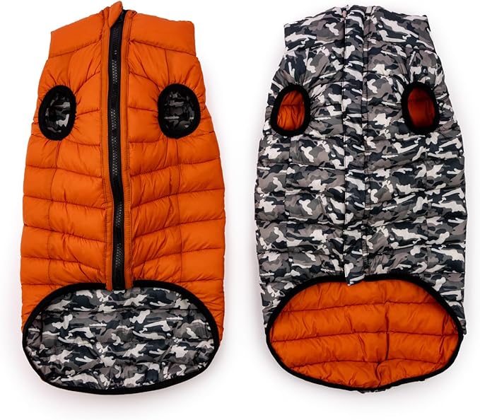 Winchester Pet Premium Reversible Dog Puffer Vest, Black, XXL