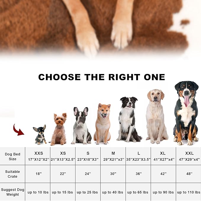 Bedfolks Waterproof Crate Bed, Plush Dog Kennel Pad with Removable Washable Cover, Faux Fur, Fluffy 35"x23", Cow Print