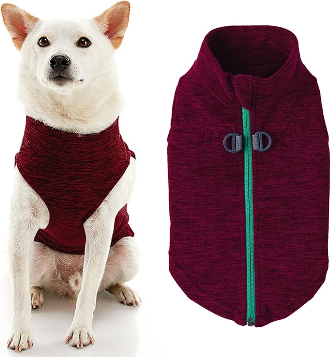 Gooby Boys X-Small Chest (~11 Inch) Zip Up Fleece, Fuchsia Wash, X-Small 11 US