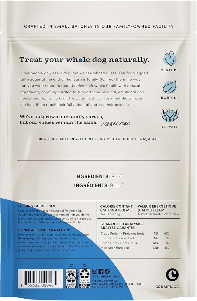 Crumps' Naturals Beef Tender Sticks For Pets, 8.8-Ounce