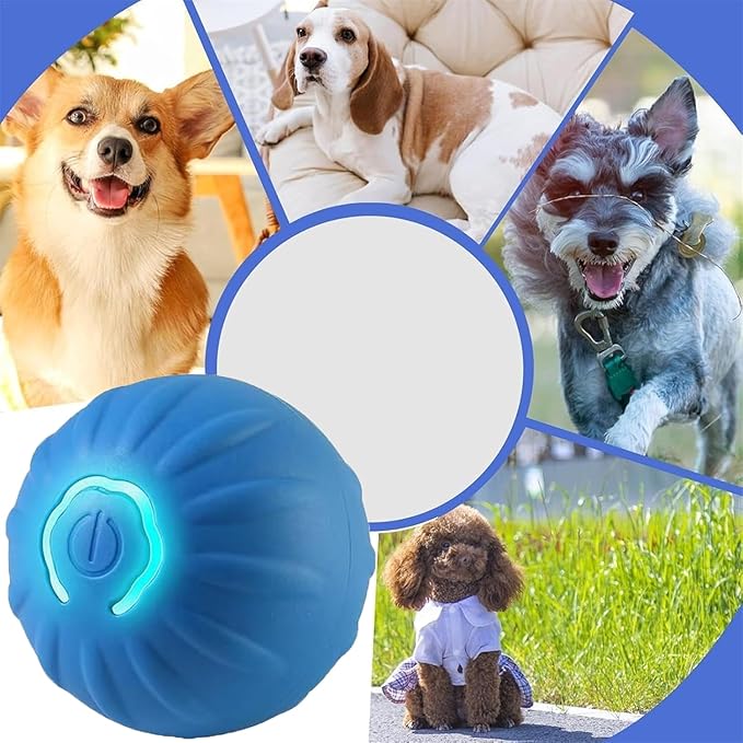 Alizure Dog Ball, Dura Spin Smart Dog Ball, Automatic Rolling Balls for Dogs Interactive Dogs Toys for Aggressive Chewers (Blue)