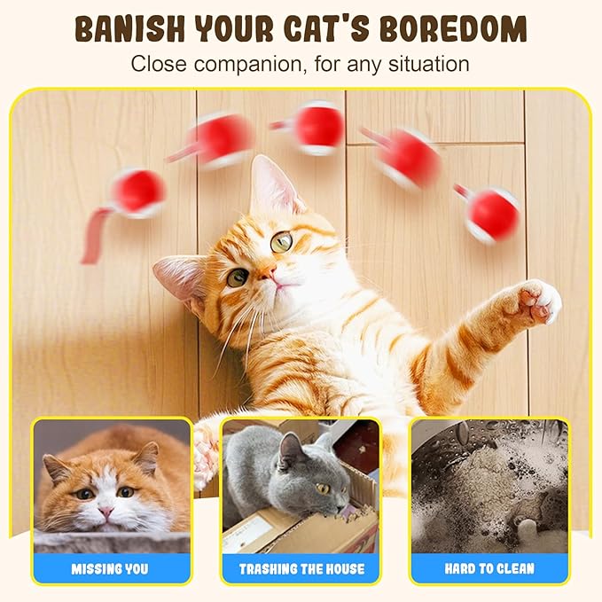 Interactive Cat Toy Balls, 2025 New Cat Toys for Bored Indoor Adult Cats Peppy Pet Ball for Cats (Grey)