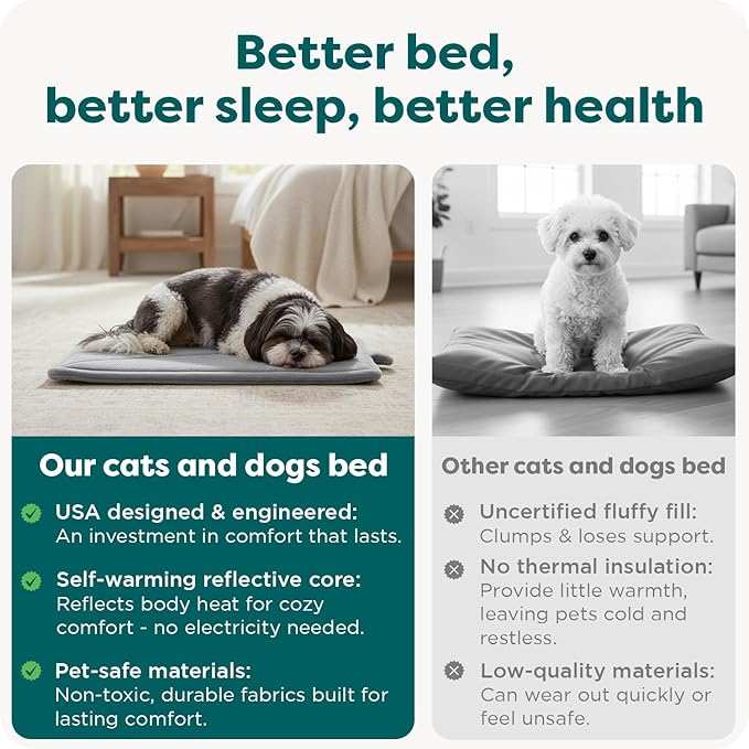 Furhaven ThermaNAP Self-Warming Cat Bed for Indoor Cats & Small Dogs, Washable & Reflects Body Heat - Quilted Faux Fur Reflective Bed Mat - Espresso, Small
