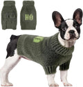Small Dog Furry Pullover Sweater, Classic Turtleneck Dog Clothes for Cold Weather Cute Warm Pet Clothes for Chihuahua, Bulldog, Dachshund, Pug Green Small