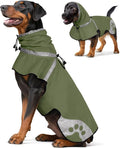 Dog Raincoat for Medium Dogs,Dog Rain Jacket Waterproof,for Adventures, Walking, Hunting（M,Dark Green）
