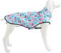 Mile High Life Dog Raincoat, Adjustable Waterproof Reflective Rain Jacket for Small Medium Large Dogs, Lightweight Breathable Pet Rain Coat with Leash Hole(Light Blue Watermelon,L Chest 32-40")