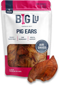 Big Lu – Pig Ear Dog Chews, 12 Count, All-Natural Single-Ingredient Pork Treats, Easily Digestible, Supports Joint Health with Glucosamine and Chondroitin