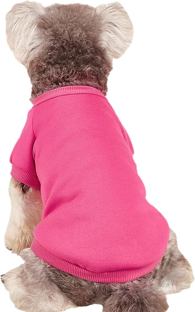 Puppy Sweater for Small Dogs Clothes Warm Winter Cat Clothe Pet Sweatshirt Knitwear Doggie Kitten Clothing, Rose, X-Large