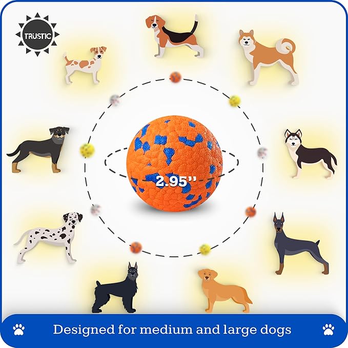 Foam Fetch Dog Balls 3 inch, for Large and Medium Breeds, Durable Toy for Chewers (Color Mix, 7 Pack)
