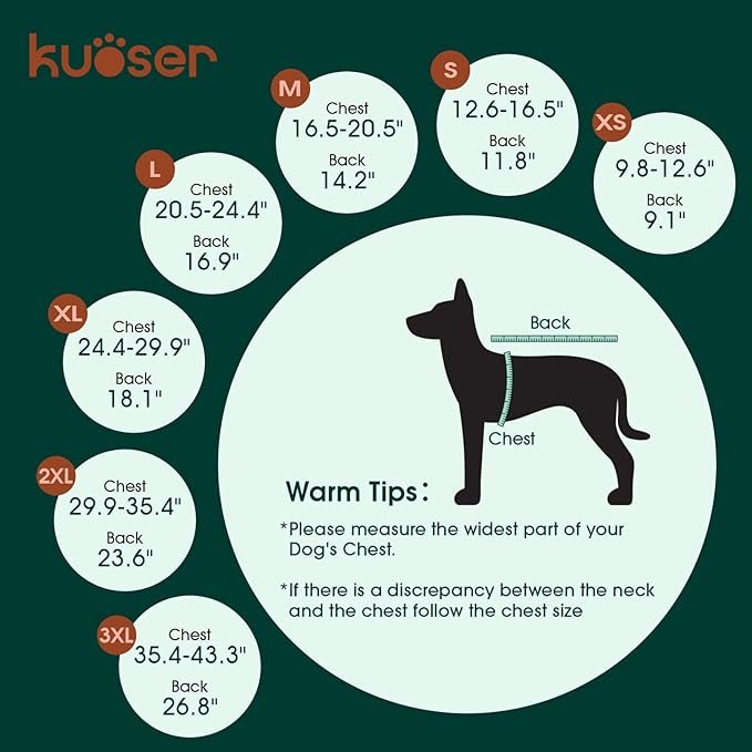 Kuoser Dog Jacket, Winter Dog Coats for Medium Dogs, Reflective Doggie Cold Weather Coats Pet Clothes, Puppy Snow Jacket for Frech Bulldog, Boston Terrier, Orange M