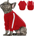 Queenmore Small Christmas Dog Sweater, Cozy Fleece Dog Sweatshirt, Warm Winter Fleece Jacket for Small, Medium & Large Dogs with Leash Hole/Reflective Stripes Red