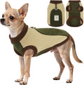 Dog Fleece Coat with Leash Ring, Winter & Fall, Warm Dog Sweater for Small Pets,Cold Weather Pullover Vest for Walking Soft Puppy Sweaters Indoor & Outdoor,Machine Washable,Army Green,Size M