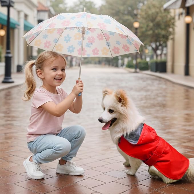 Dog Raincoat Dog Rain Jacket Poncho Waterproof Pet Rain Suit Double Layer Breathable Lining Hooded Leash Hole Adjustable for Medium Dogs,Red,XXXL