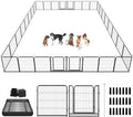 Dog Playpen Outdoor Extra Wide 32 Piece Panels Heavy Duty Dog Fence 32" Height Anti-Rust with Doors Portable for RV Camping Yard, Total 84FT, 561 Sq.ft, Snowy Black