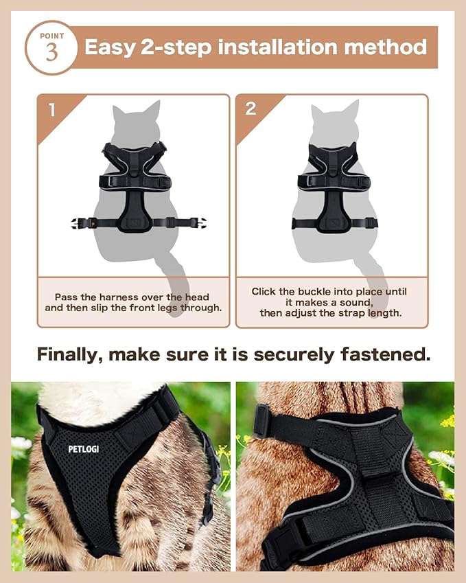Cat Harness Escape Proof with Leash for Walking, Travel Vest Soft Chest Support, Adjustable Size, Escape Proof Soft Adjustable Vest Harnesses, Breathable, Kittens, Small Dogs (美/背縄/緑1/S)