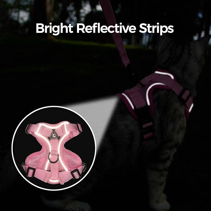 Cat Harness and Leash Set Escape Proof Tactical Small Kitten Harness Emotional Support Cat Vest, Pink, S