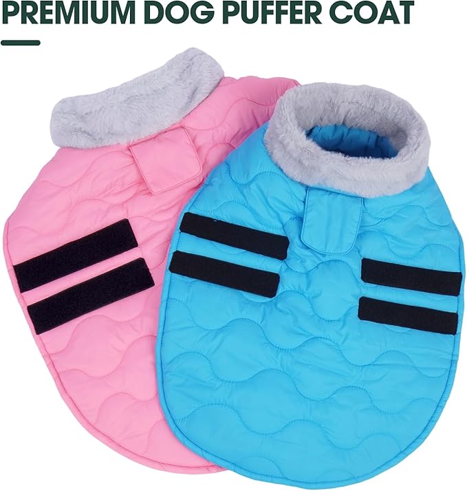 Kuoser Large Dog Coat, Winter Waterproof Dog Jackets for Large Dogs, Doggie Vest with Leash Hole, Cold Weather Coats Pet Snow Jacket for Labrador Beagle, Pink XXL