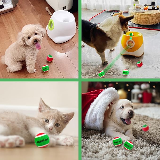 X-Small Dog Tennis Balls Dog Toys Ball 1.5" Pack of 12, Fit Ball Launchers,Christmas Dog Toys,Christmas Dog Gifts