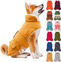 KYEESE Dog Coat Windproof Dog Coats for Small Dogs Waterproof Dogs Jacket with Fleece Lined Warm Pet Winter Puffer Coat with Leash Hole Thick Cat Clothes with Pocket Soft Pet Sweater for Cold Weather
