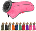 Fragralley Dog Coat Large, Waterproof Dog Jacket with Warm Fleece Lining, Adjustable Reflective Dogs Winter Coat, Turtleneck Pet Coats for Cold Weather (Pink XL)