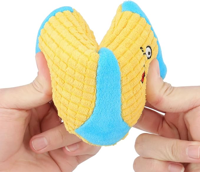 Squeaky Dog Toys, Funny Plush Dog Toys, Cute Socks Dog Birthday Gift Pet Chew Toys for Small Medium Dogs(Green Purple)