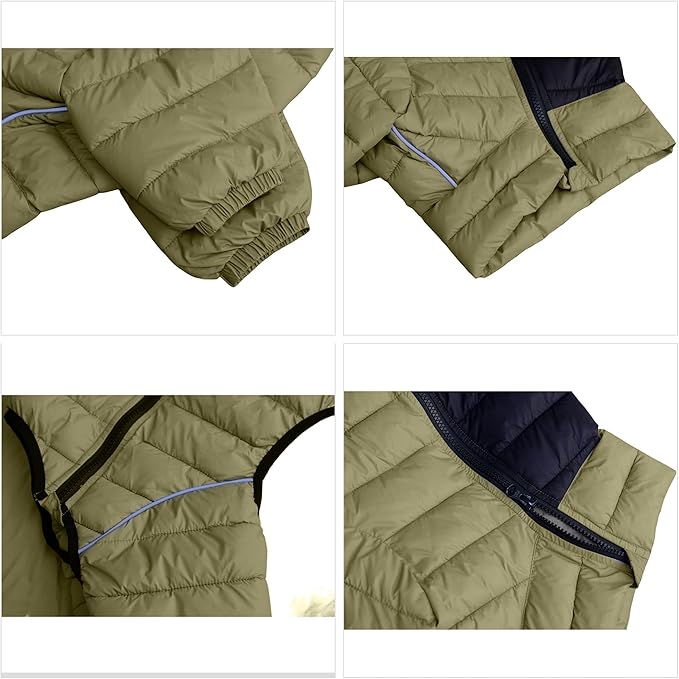 Olive Green Dog Jacket, Waterproof Windproof Reflective Warm Vest for Small to XXXXL Dogs