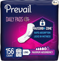 Prevail Incontinence Bladder Control Pads for Women, Maximum Absorbency, Long Length, 39 Count (Pack of 4)