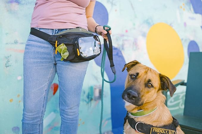 OllyDog Trailblazer Pack | Fanny Pack | Dog Treat Pouch | Includes Rubber Fetch Ball | Water-Resistant | Poop Bag Dispenser | Hands-Free | Dog Walking & Training