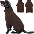 XL Dog Sweaters for Extra Large Dogs, Warm Winter Fall Dog Sweaters for Dog Girls Boys, Turtleneck Dog Knitwear, Doggie Christmas Sweater, Pet Sweatshirt Clothes Outfit Knit Labrador (Brown XL)