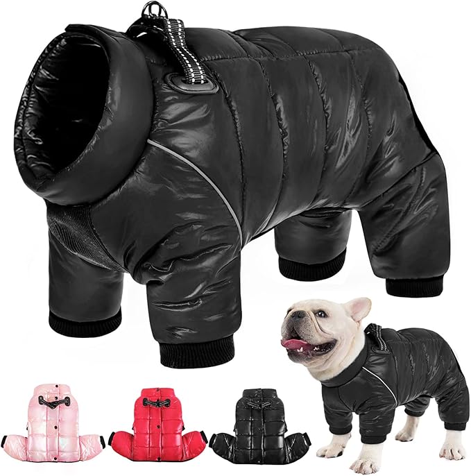AOFITEE Dog Coat, Waterproof Dog Jacket for Winter, Warm Fullbody Dogs Snowsuit, Winter Coat for Small Dogs, Zip Up Pet Puffer Jacket Fleece Vest, Outdoor Reflective Cold Weather Pet Coats, Medium