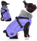 Doglay Dog Coat with Harness, Reflective Warm Dog Jacket Waterproof Puppy Winter Coat for Cold Weather, Adjustable Fleece Jacket for Small Medium Large Dogs
