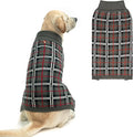 PUPTECK Dog Sweaters for Large Medium Small Dogs - Fall Classic Plaid Style Puppy Holiday Winter Coat Clothes Warm, Grey, S