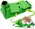 Kukaster Pet Cat’s Restraint Bag for Claw Care Nail Trimming Anti-Scratching Grooming Bag for Cats Medical Examination(Green-s)