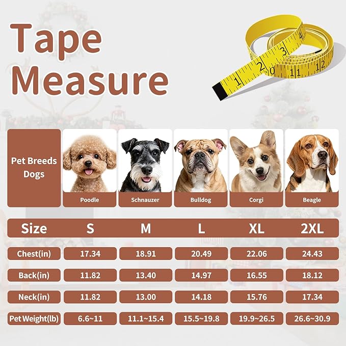 Dog Winter Coat for Small & Medium Dogs (Up to 32lb), Waterproof Dog Coat with Harness, Puppies Windproof Puppy Puffer Jacket, Snowsuit for Dachshund,Frenchie, Corgi (Paw Brown, Large)