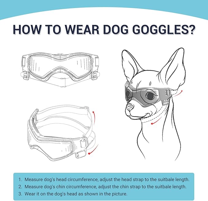 PETLESO Dog Goggles Medium Breed, Dog Sunglasses Small Breed Eye Sun Light Protection, UV Protection Goggles for Pet with Adjustable Straps, Medium Orange